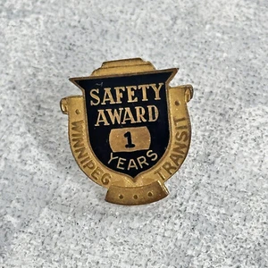 Winnipeg Transit 1 Año Premio Seguridad Tono Dorado Negro Esmalte Pin Insignia De Colección - Imagen 1 de 8