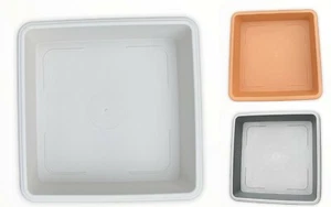 ECKIGER PFLANZTOPF UNTERTASSE WASSERTABLETT BASIS PFLANZGEFÄSSE KLEIN BIS GROSS - Bild 1 von 12