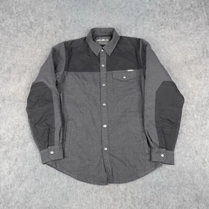 Eddie Bauer Jacket Mens Small Black Skacket Lined Snap Shirt Sportsman Shooting - Picture 1 of 12