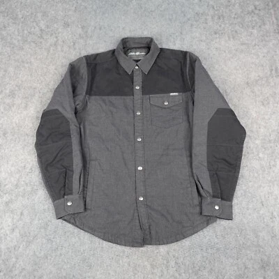 Eddie Bauer Jacket Mens Small Black Skacket Lined Snap Shirt Sportsman Shooting - Image 1 of 4