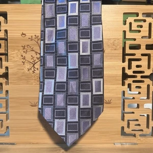 Martin Wong Men's Silk Tie 59" X 3.75" Multiple Color Geometric - Picture 1 of 4