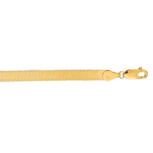 14K Gold 6mm Imperial Herringbone Chain - Picture 1 of 1
