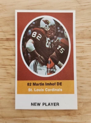 1972 Sunoco NFL New Player Update Mail-In Martin Imhof St Louis Cardinals RARE! - Image 1 of 2