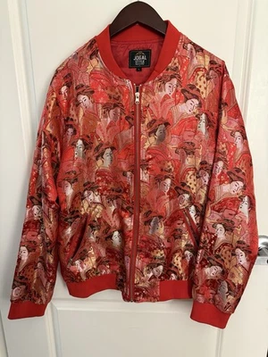 Jogal Style Jacket Mens Large Red Embroidered Satin Bomber Chinese New Year Y2K - Image 1 of 4
