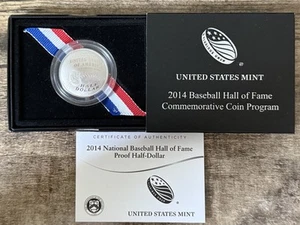 2014-S US Mint Baseball Hall of Fame Silver Clad Half-Dollar (boxed) - Picture 1 of 3