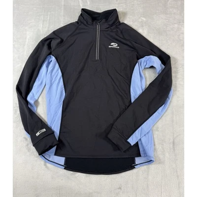 Brooks Equilibrium 1/2 Zip Running Pullover Black Blue Women’s Size L Reflective - Image 1 of 4