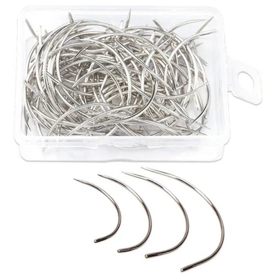 50/100PCS Hair Making Pin Needle Set, Hair Pins and C Curved Needle for Sewing Foto 1 de 4