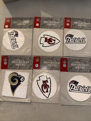 Calcomanía reflectante con licencia NFL de 3 pulgadas Wincraft calcomanía calcomanía lote de 6 Foto 1 de 4