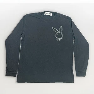Playboy by Pacsun Langarm Grafik Bunny T-Shirt Herren Small schwarz Casting Call - Bild 1 von 5