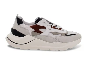 Sneakers D.A.T.E. M FUGA BB in camoscio tessuto bianco blu - Scarpe Uomo - Picture 1 of 5