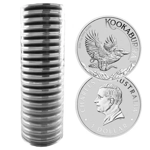 Roll of 20 - 2024 $1 Australian Silver Kookaburra 1 oz .9999 Fine BU - Picture 1 of 3
