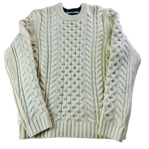 rag & bone New York Classic Cable Knit Sweater 100% Wool - CREAM Winter White - Picture 1 of 7