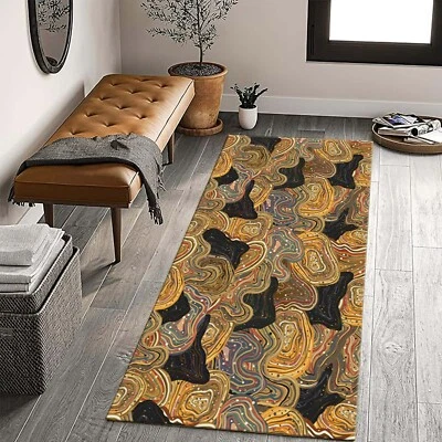 Abstract Runner Rug, Earth Tone Carpet, Modern Hallway Rug, Boho Long Rug, Neutr - Image 1 of 4