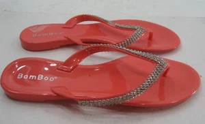 ORANGE flip flop bow Beach Cute jelly Sandal  girl Size 4 - Picture 1 of 4