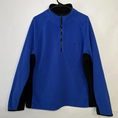 Chaqueta Pullover Polar Nautica 1/4 Cremallera Para Hombre Talla XL Azul Negro Sudadera Logo Foto 1 de 4