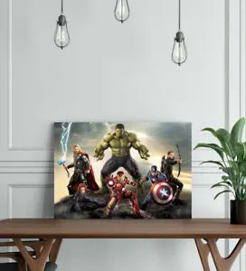 AVENGERS 1-FRAME TELA WALL ART FUMETTO SUPEREROE STAMPA CARTA DA PARATI - MERAVIGLIA - Foto 1 di 12