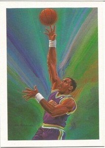 Karl Malone Hoops 1990/91 NBA Basketball Card #380