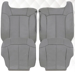 2000 2001 2002 Chevy Silverado Tahoe Suburban Leather Seat Covers in Gray-Pewter - Picture 1 of 18