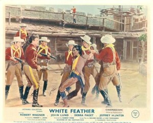 White Feather Original Lobby Card Robert Wagner Hugh O'Brian 1955