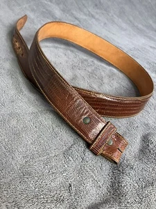 Cintura vintage Leegin vera lucertola su pelle di mucca pieno fiore uomo 38 FATTA A MANO USA - Foto 1 di 18