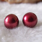 Boucles d'oreilles clous argent perle de culture Akoya authentique 12 couleurs 7-8 mm AAA+