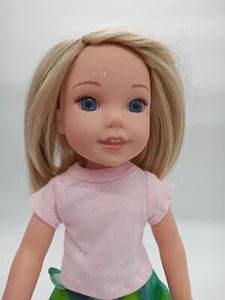 Light Pink T-shirt Fits 14.5” Wellie Wishers Glitter Girls Doll Clothes Handmade - Picture 1 of 3