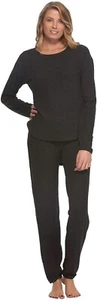Felina Damen gebürstetes Jersey Langarm Lounge Top, dunkelheide anthrazit, XL - Bild 1 von 2