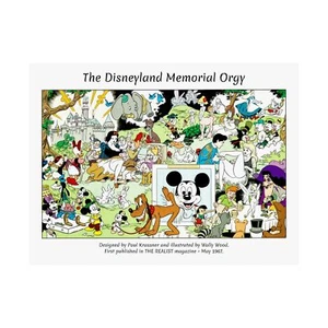 Get This Funny Disneyland Memorial Orgy Poster From The 1967 REALIST Magazine - Picture 1 of 7