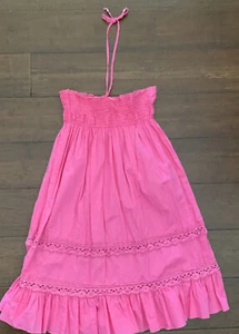 Plum Pudding Girls Size 8 Dress Pink Halter Cotton - Picture 1 of 8