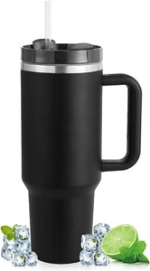 40oz Tumbler with handle and straw, insulated stainless steel tumbler travel mug - Picture 1 of 5