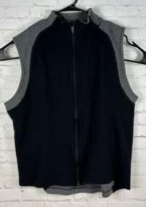 Nike Golf Full Zip 100% Wool Vest Mens Size XL Black and Gray - Picture 1 of 6