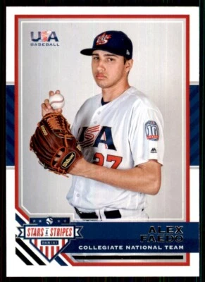 2017 Panini USA Stars & Stripes Alex Faedo Rookie Collegiate National #9 - Image 1 of 2