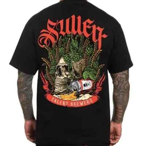 Camiseta Sullen Cebada Calavera Para Hombre Alternativa Calavera Lata de Cerveza Arte Tatuaje SCM4931 - Imagen 1 de 4