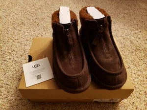 UGG LINEA DONNA FUNKARRA STIVALI IN CAMOSCIO E LANA CON ZIP SCARPA PANTOFOLA MARRONE TAGLIA 5 NUOVI - Foto 1 di 10