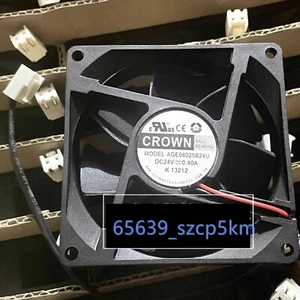CROWN AGE08025B24U 80*80*25mm 8025 DC 24V 0.4A 2- Pin Ball Bearing Cooling Fan - Picture 1 of 1
