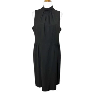 Michael Kors Black High Neck Sleeveless Knee Length Sheath Dress 14 - Picture 1 of 9