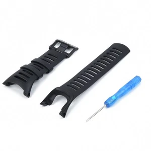 Ersatz Uhrenarmband schwarz Edelstahlschließe Schraubendreherband 230 mm - Afbeelding 1 van 12