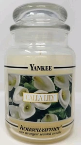Vintage Yankee Candle CALLA LILY Black Band Large Jar Housewarmer 22oz RETIRED - Picture 1 of 7
