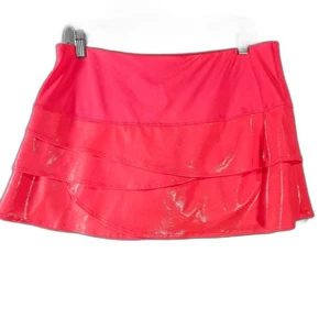 Lucky In Love Tennis Skirt Skort Size LARGE Hot Pink Skort Pickleball Shimmer  - Picture 1 of 6