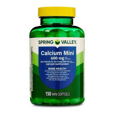 Spring Valley Calcium Plus Vitamina D3, Suplemento Dietético, 150 Mini Cápsulas Blandas Foto 1 de 4