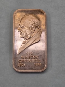 1972 Silver Creations Ltd. Sir Winston Churchill lingotto d'argento tono oro - Foto 1 di 5