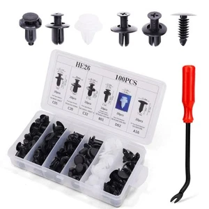 100 PCS Bumper Retainer Clips Car Rivets Fasteners Retainer Kit and 1 Fastener R - Picture 1 of 6