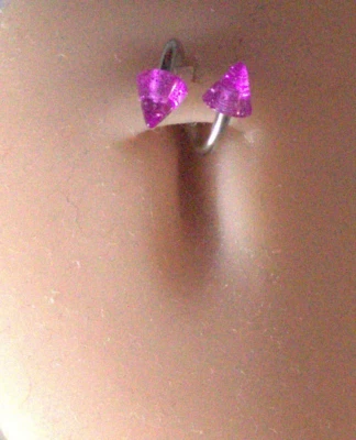 Sexy anillo oreja 1 14g 3/8 púrpura pico UV brillo tornado espiral ombligo vientre labio cuello Foto 1 de 4