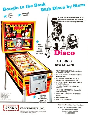 Disco Pinball FLYER Original 1977 Groovy Retro Juego Arte 8.5" x 11" Tema Musical Foto 1 de 2
