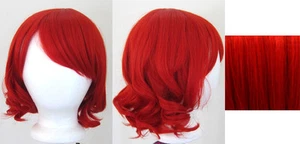 12'' Short Wavy Bob Scarlet Red Synthetic Cosplay Wig NEW - Picture 1 of 1