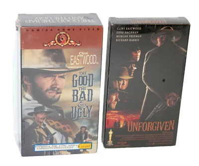 Clint Eastwood VHS LOT: The Good The Bad And The Ugly + Unforgiven SEALED Tapes! - Image 1 of 3