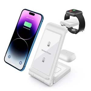 Wireless Charger Dock Charging Station 3 in 1 For Apple Watch iPhone 13 12 11 XS - Picture 1 of 27