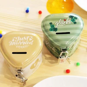 2er Set Geschenkbox Spardose Metall mit Schlüssel für Geldgeschenke Hochzeit - Bild 1 von 7