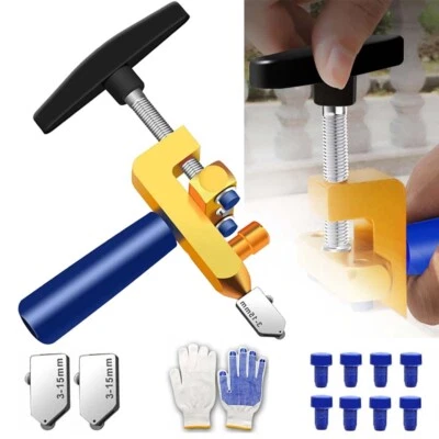 2 in 1 Fliesenschneider Glasschneider Profi Handfliesenschneider Keramik 3-15mm - Bild 1 von 4