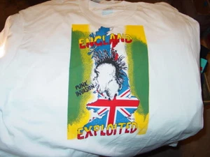 EXPLOITED PUNK VINTAGE WEISSES T-Shirt, mit AUFBÜGELN GRÖSSE X-LARGE - Bild 1 von 2